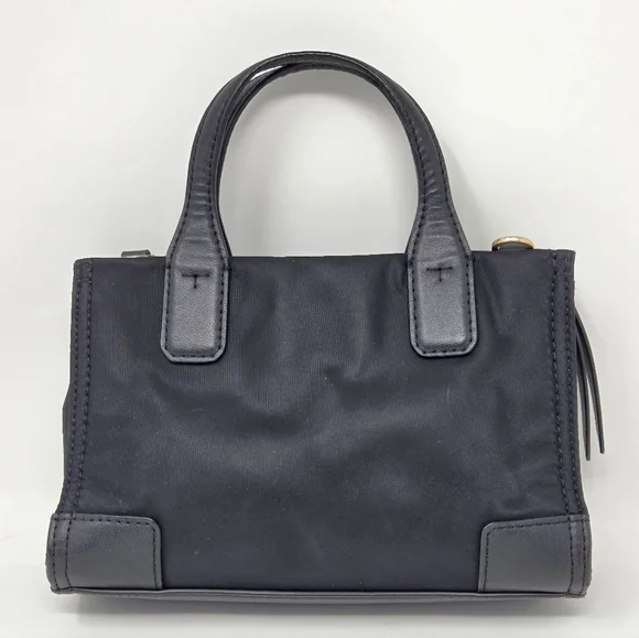 Tory Burch Ella Micro Tote in Black Nylon and Leather - Picture 2 of 7